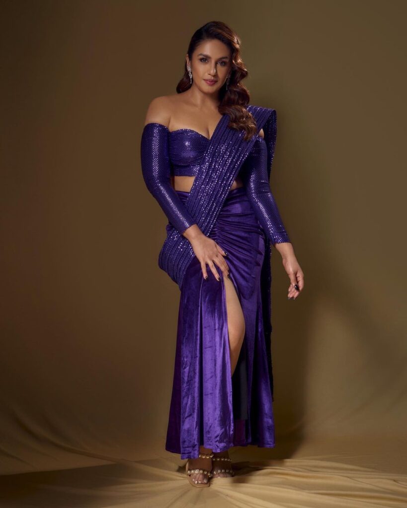 huma-qureshi-stunning-looks-in-amazing-purple-colour-out-fit