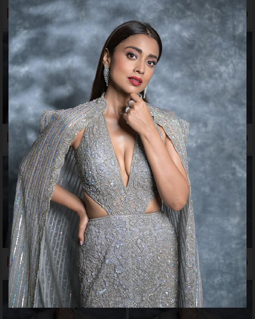 shriya-saran-gorgeous-looks-in-silver-colour-sequin-gown