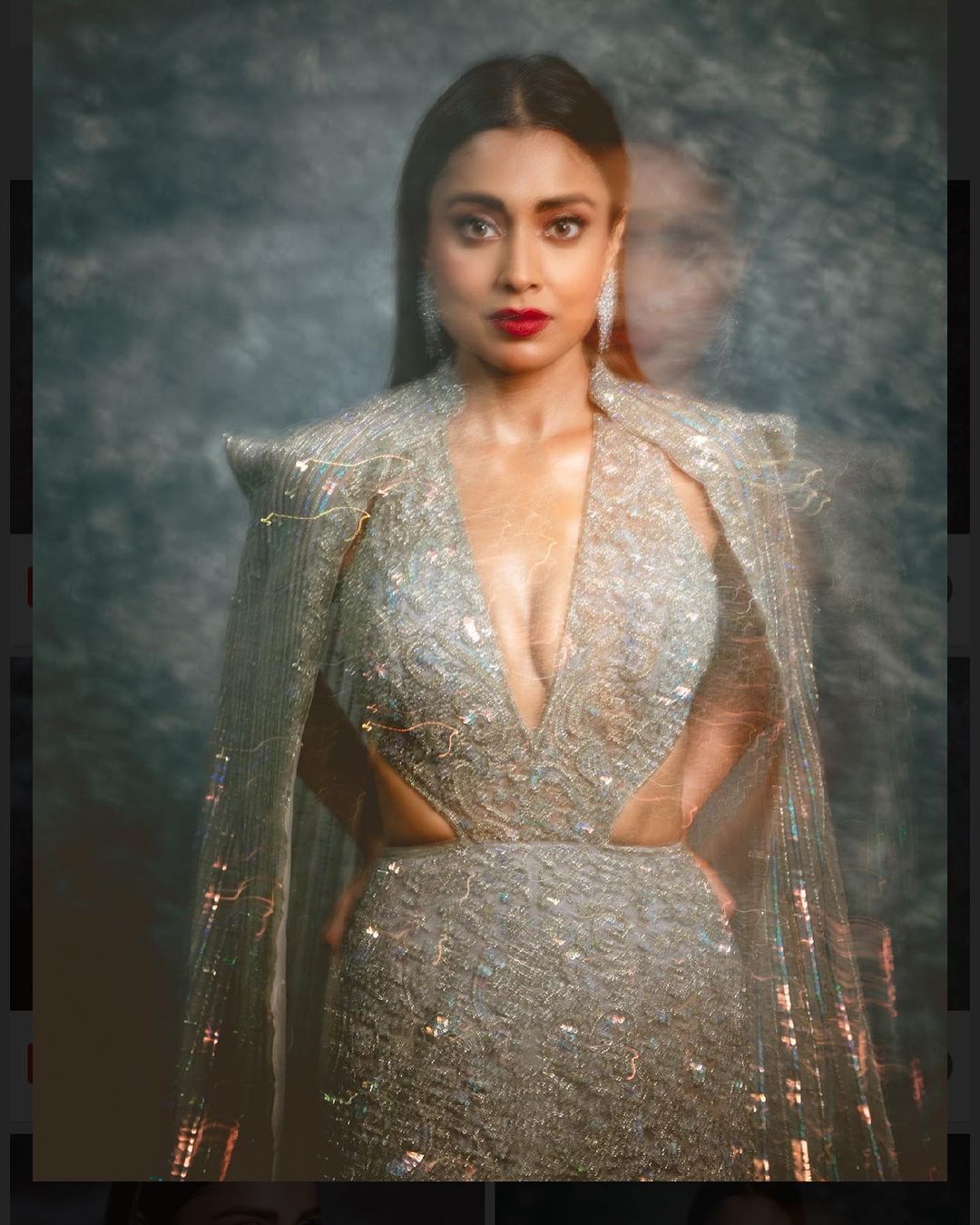 shriya-saran-gorgeous-looks-in-silver-colour-sequin-gown